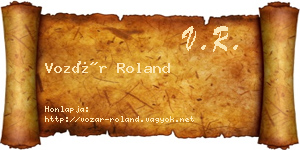 Vozár Roland névjegykártya