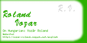 roland vozar business card