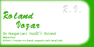 roland vozar business card